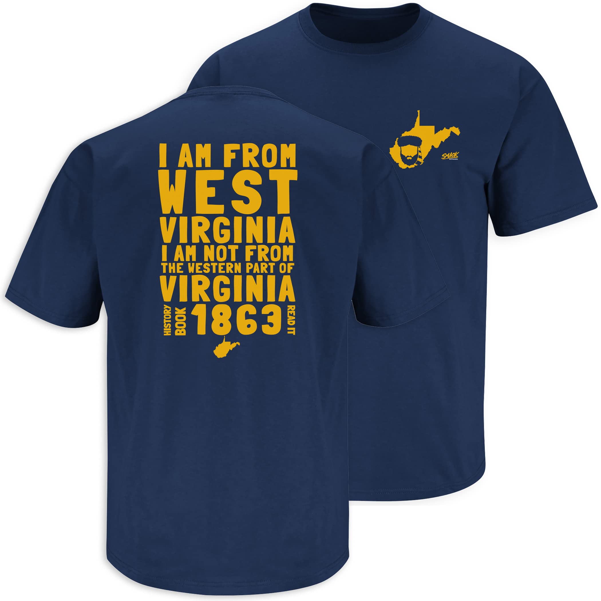 West Virginia Football Fan Navy T-Shirt | Smack Apparel Licensed Fan Gear (S-5XL)