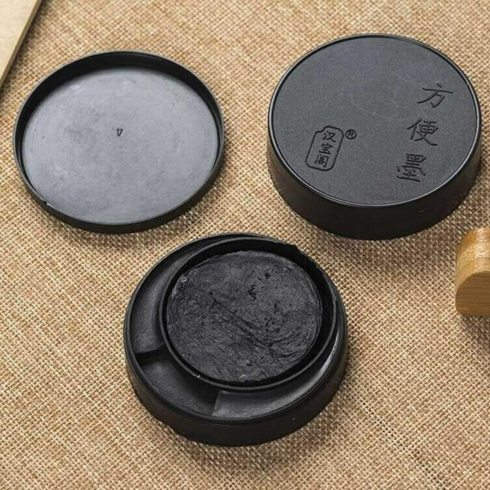 1pairs 2.5inch Chinese Convenient Ink Cake Calligraphy Painting Freehand Ink Box