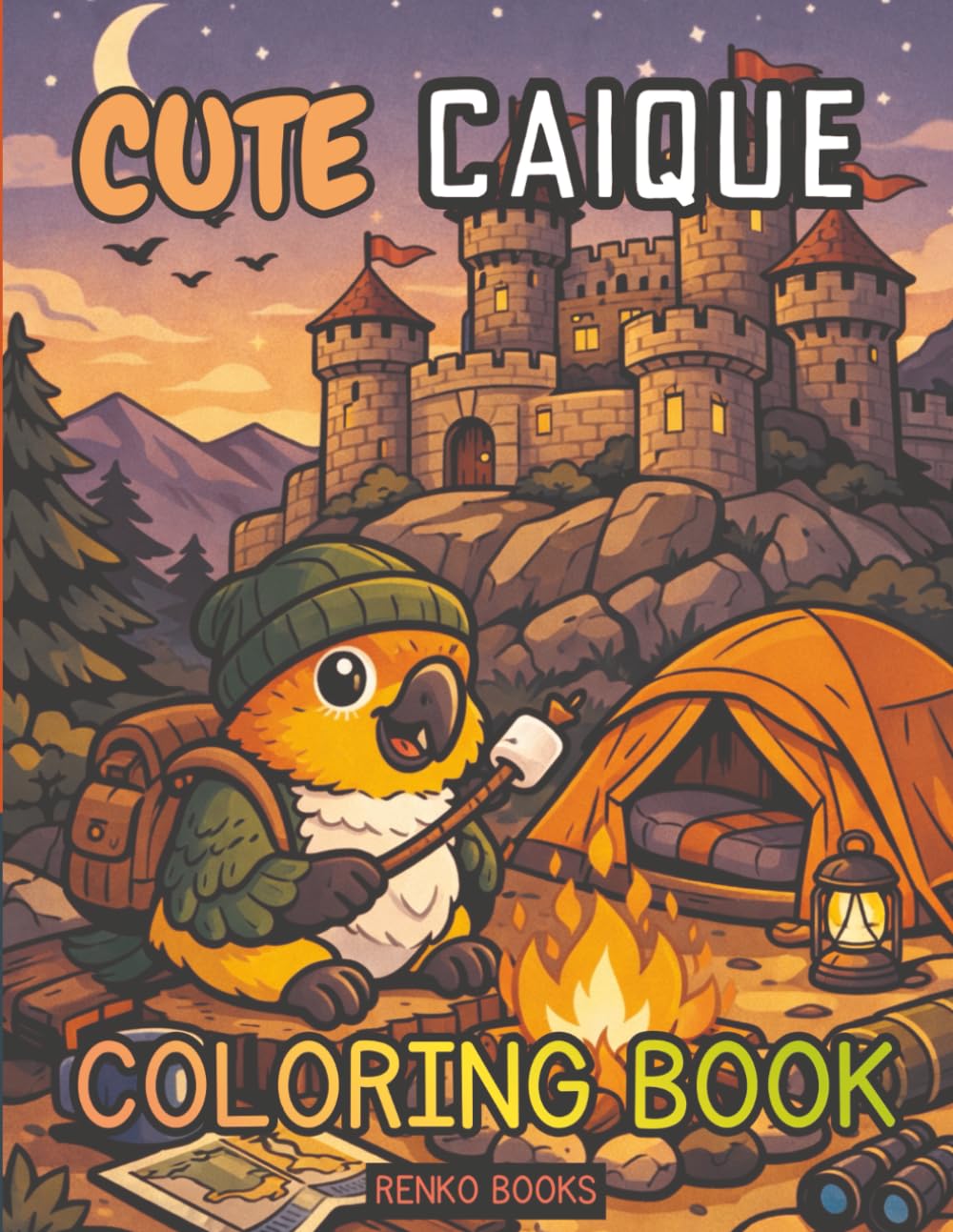 Caique Parrot Coloring Book: Tropical Bird Designs for Adults and Kids, Cute Pet Parrots, Relaxing Stress Relief Pages, Simple to Detailed Illustrations, Great Gift for Bird Lovers and Colorists
