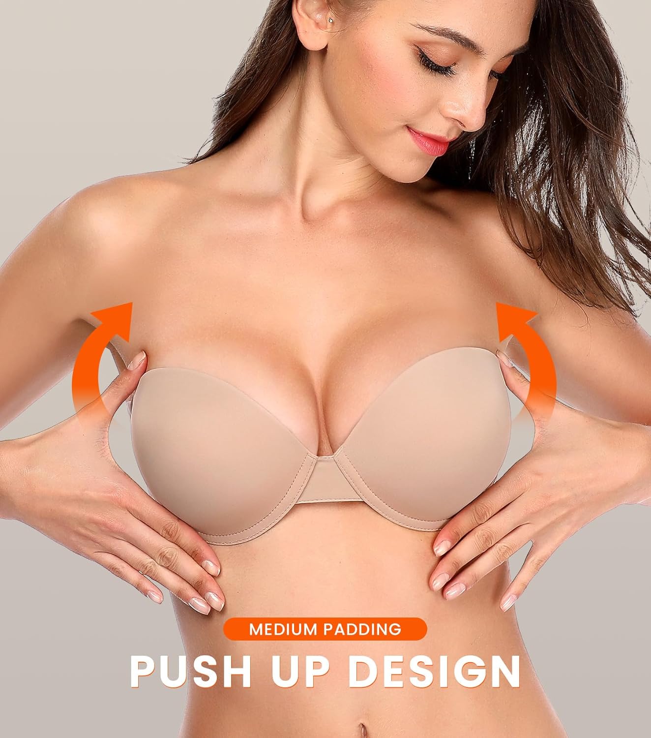 JOATEAY Adhesive Bra Strapless Sticky Push Up Reusable Invisible Lift Padded Non-Slip for Women Backless Dress Wedding Party - Image 3