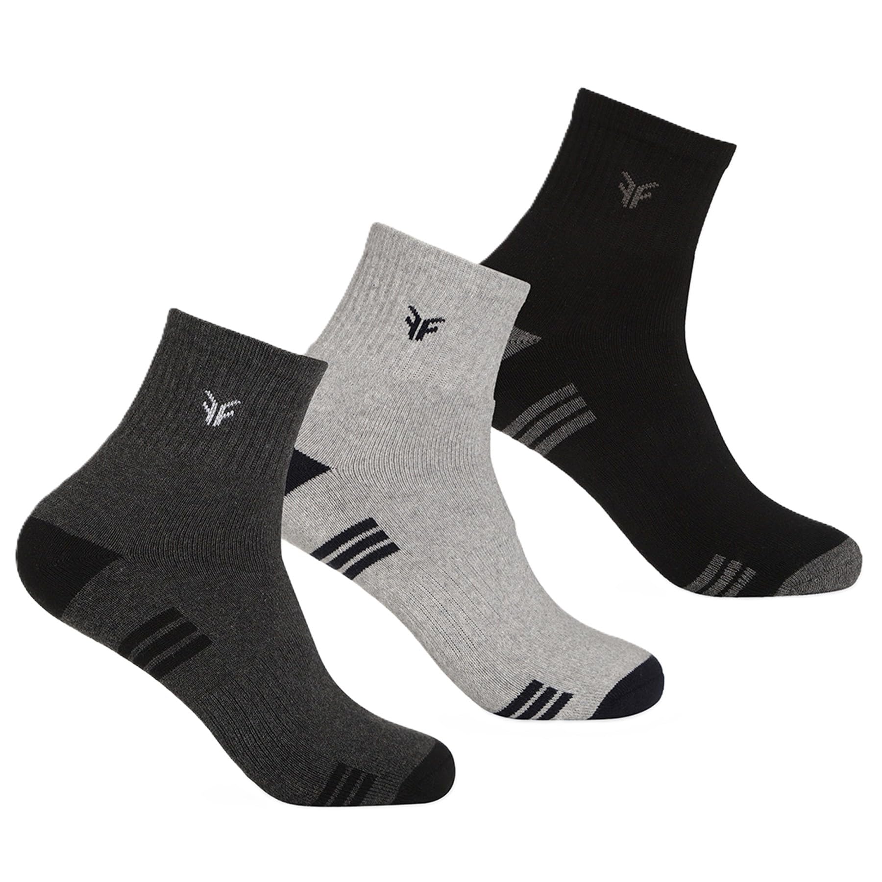 footons Men’s Ankle Socks (Pack of 3) – Recrafted Cotton, Cushioned Sole, Breathable & Odour-Free – Gym, Sports, Office, Casual Wear - Black-picture-50