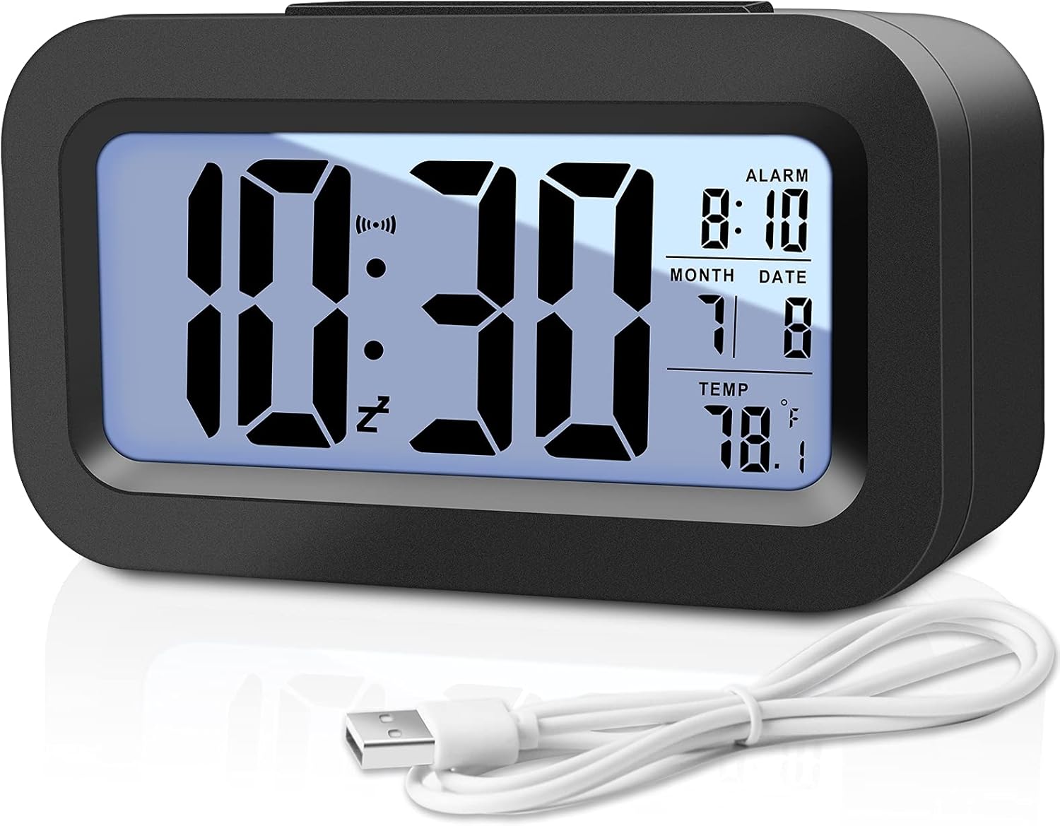 Digital Alarm Clock Bedside, Upgraded alarm Clocks with Temperature