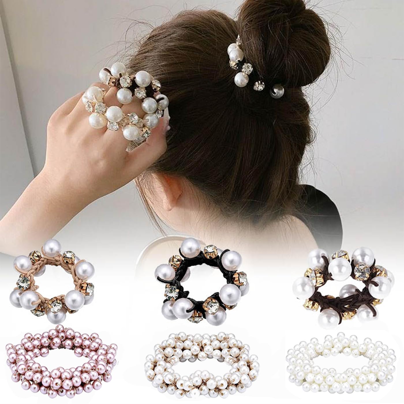 ヘアアクセサリー パール　11本　かわいい シンプル ヘアゴム パール 真珠 Amazon.co.jp: サムコス ヘアアクセサリー 3個入り かわいい