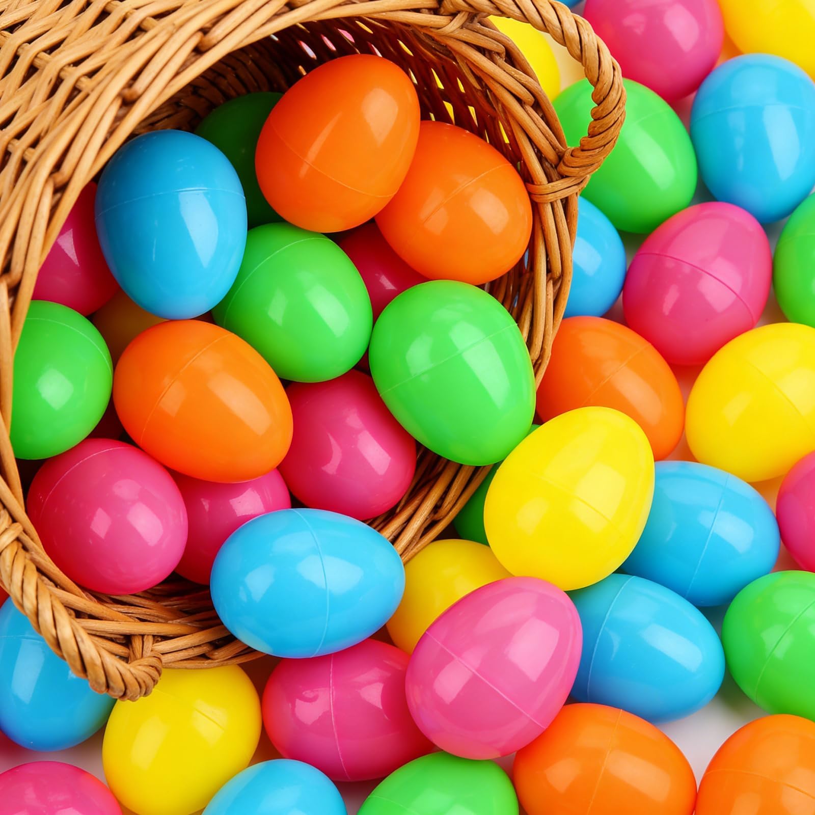 48 Pcs Easter Eggs, Premium Plastic Solid Color Egg Set, Vibrant Multicolor Easter Egg Mix, Spring Egg Collection for Egg Hunt and Party Activities