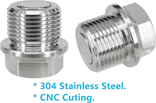 Miniatura 16 de 1 tapón magnético de drenaje de aceite de acero inoxidable M14x1.0.197 in para Honda Accord Civic CR-V Odyssey, Acura Ford GM Mazda Hyundai KIA Audi