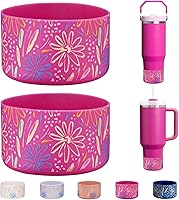 Vista 15 de WK IEASON 2 Piezas Protector de Base Boot para Vaso Stanley Quencher Adventure 40oz y Stanley IceFlow 20oz 30oz, Stealth Landing-2.83 pulgadas