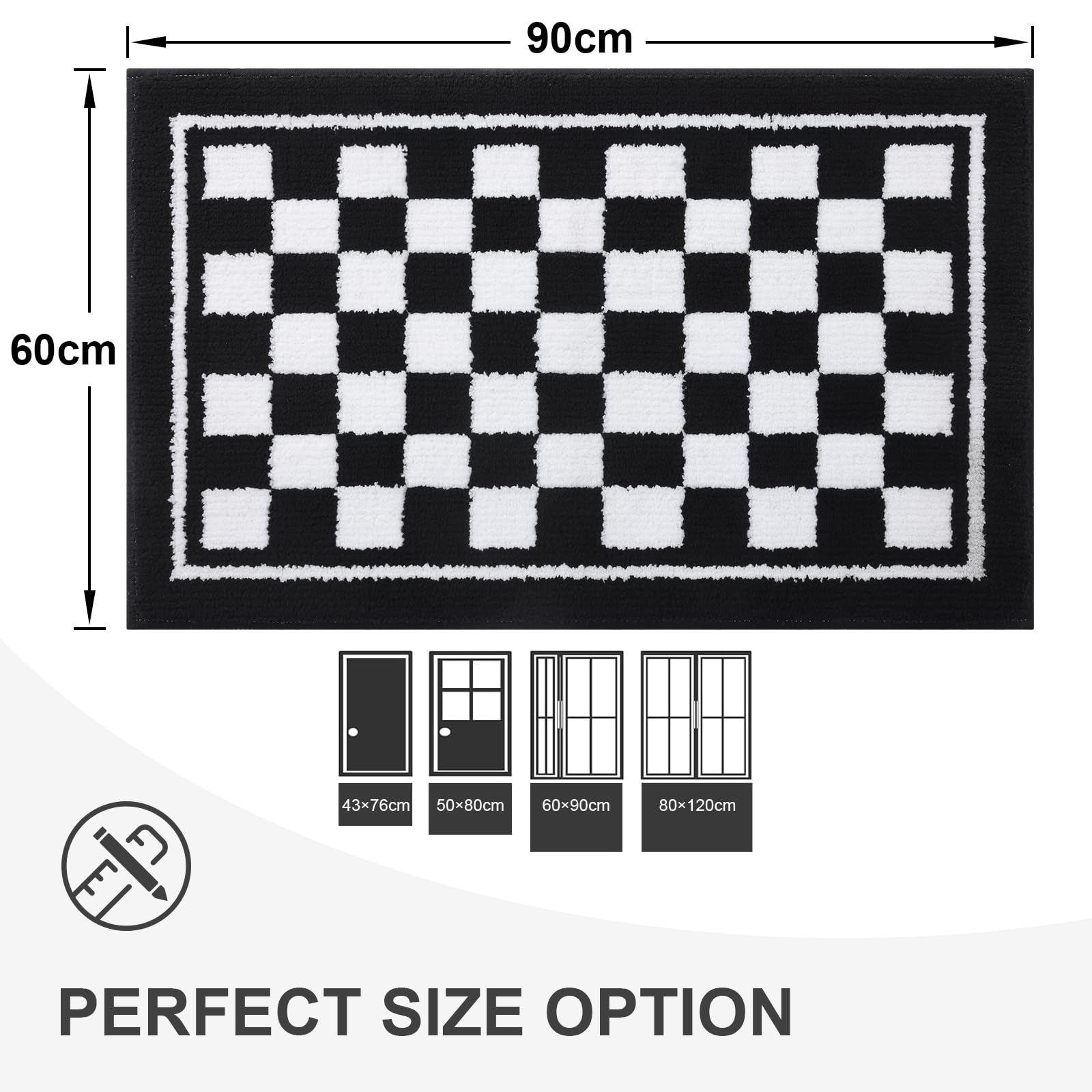 smiry Door Matts Indoor, Super Absorbent Entrance Door Mat, Machine Washable Inside Doormat, Low-Profile Dirt Trapper Mat - Image 2