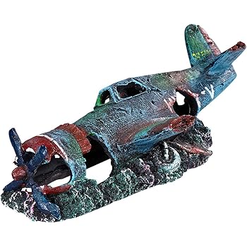 sunken plane aquarium decoration
