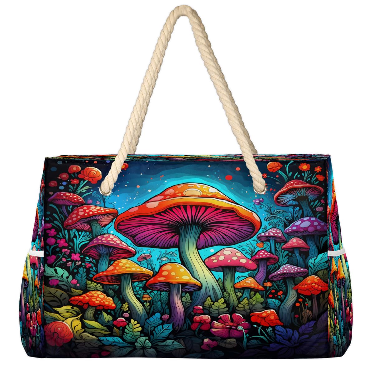 Große Strandtasche mit Reißverschluss, wasserdicht, sanddicht, Strandtasche mit Seilgriffen, mehrere Taschen für Damen, Reisen, Pool, Fitnessstudio, Familie, Urlaub, Essentials