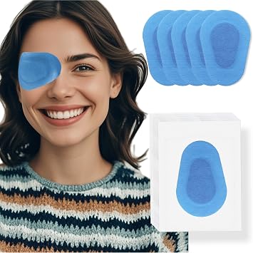 20 Pcs Adhesive Eye Patches for Kids, Medical Eye Patch Disposable Breathable Eyepatch for Amblyopia Lazy Eye Latex Free Adhesive Bandages for Children, 3.32.3 inches Blue