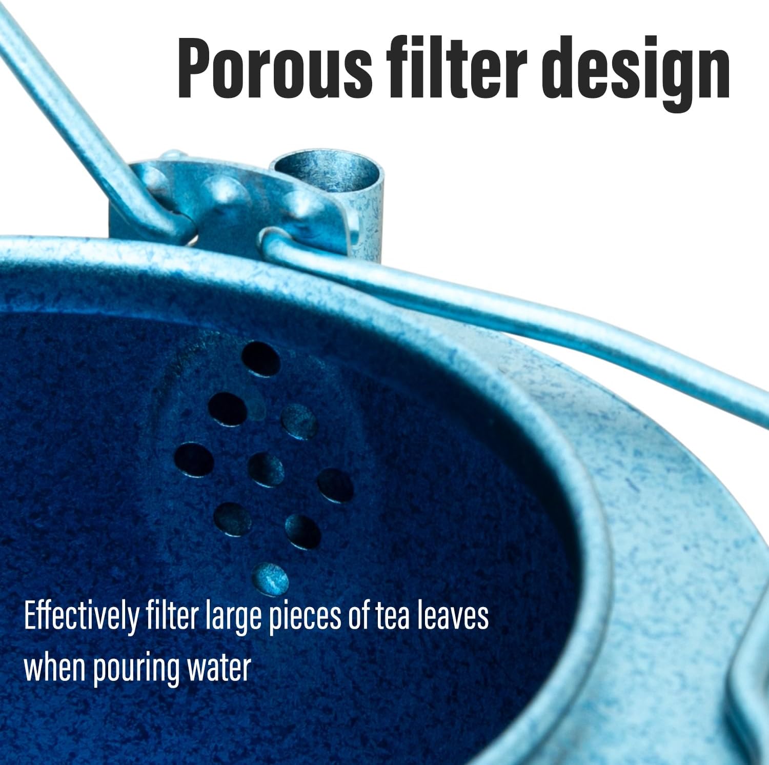 TiTo Titanium 1000ml/33.82fl oz Titanium Kettle with Folding Handle Filter Teapot Ultralight Portable Coffee Boil Water Pot for Outdoor Camping Hiking Travel Backpacking Drinkware (Ice Blue)