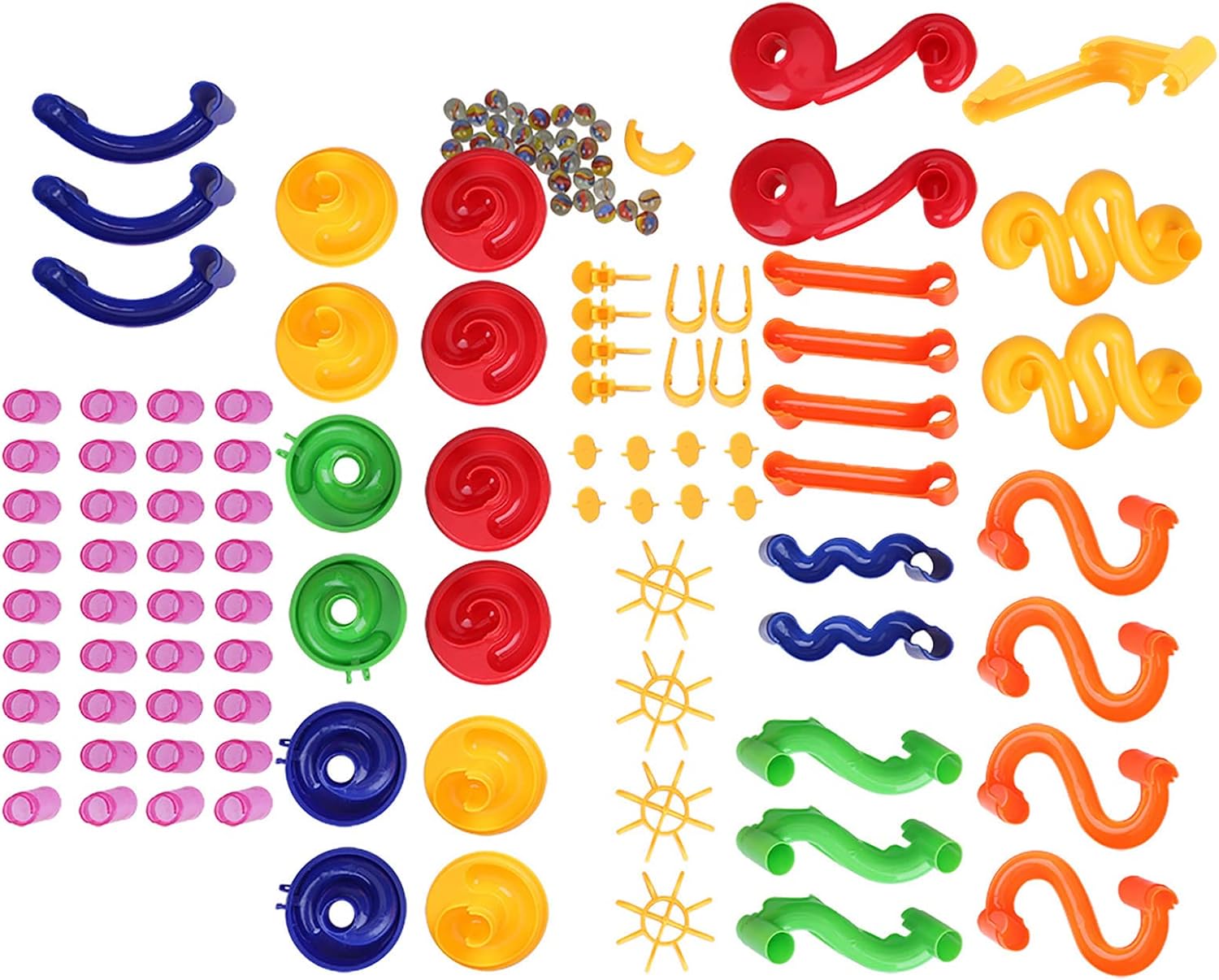 ZJchao Marble Game, Marble Track Marbles Game Marble Run Set Building Blocks Glass Marbles Kids Construction Building Blocks Toys for 3 Year Old Boys Christmas