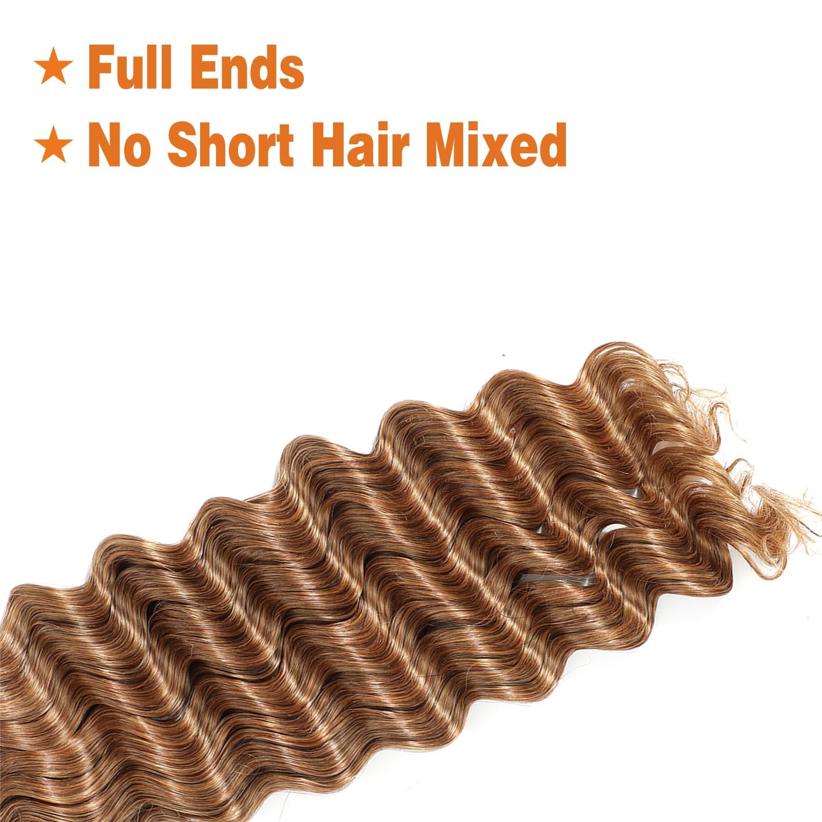 Humistwbiu Deep Wave Human Braiding Hair 100% Unprocessed Brazilian No Weft Bulk Human Hair for Braiding 20 Inch (100g, 27#) - Image 4