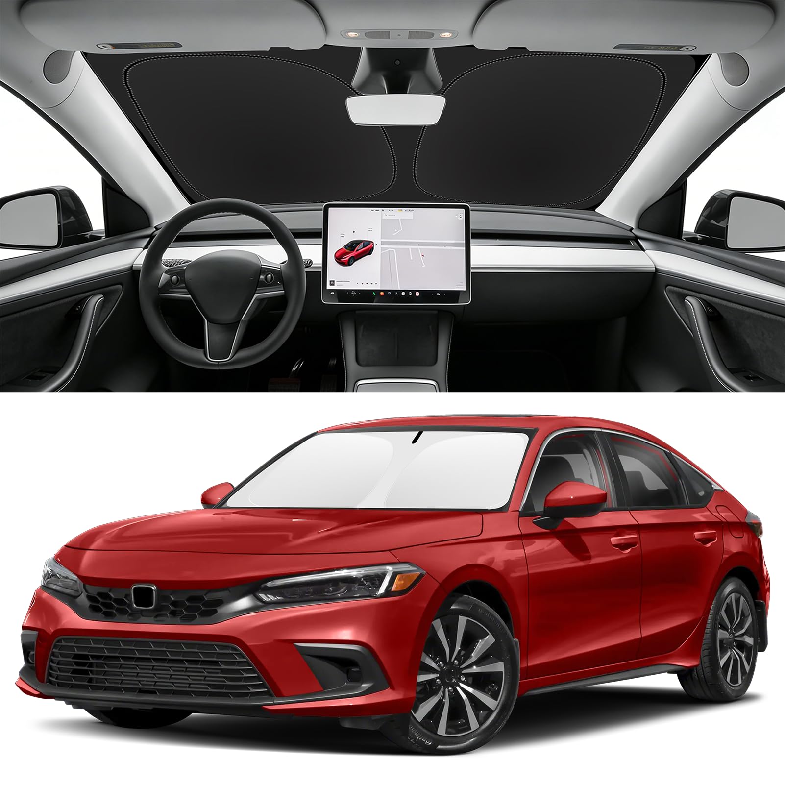 Custom Fit Windshield Sun Shade for 2022-2026 Honda Civic