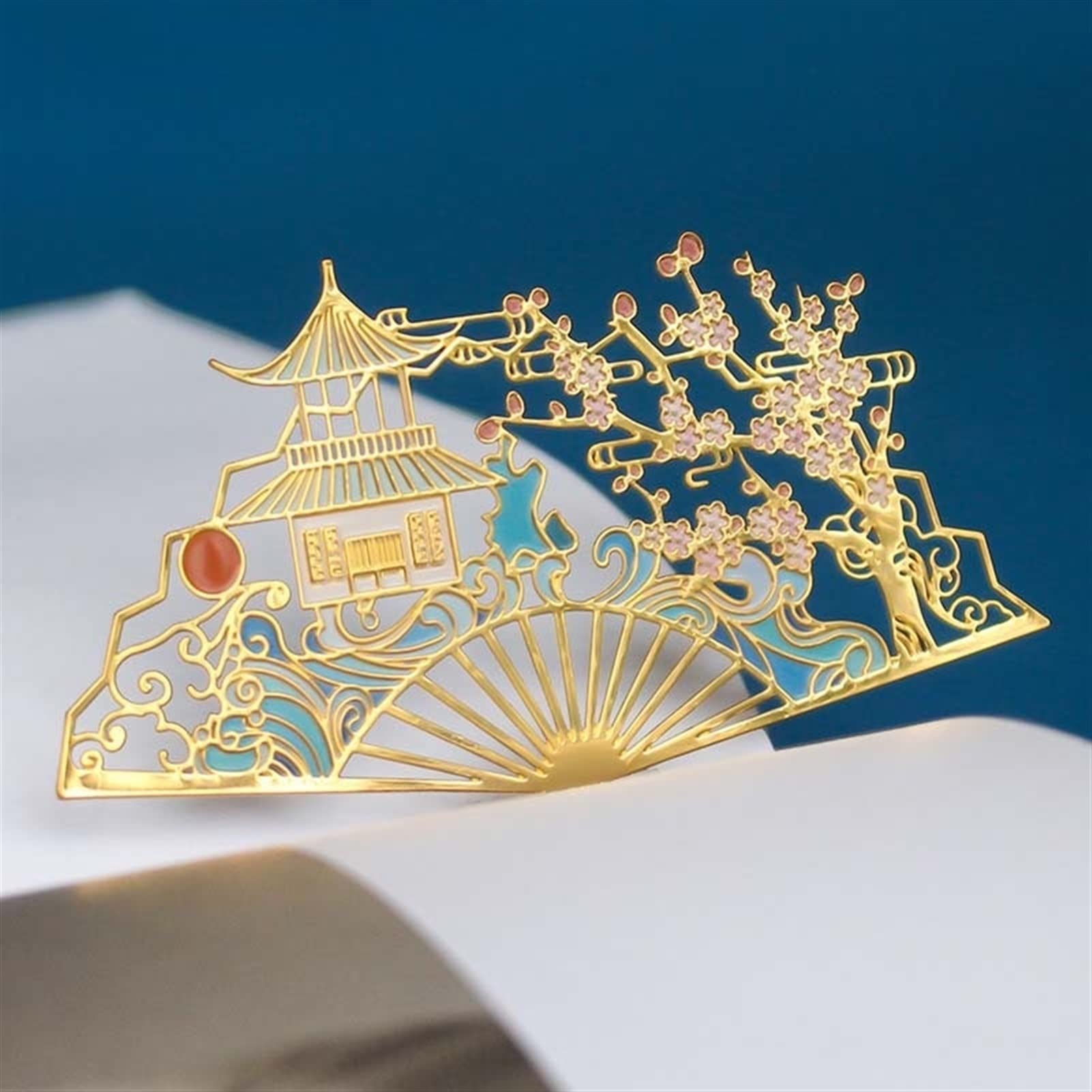 SUNESA Lesezeichen Retro Hollow Metal Lesezeichen kreative chinesische Art Kunst Schönheit Schüler Lehrer Lieferungen Buch Mark Office School Schreibwaren Buch Markierungen (Color : A)