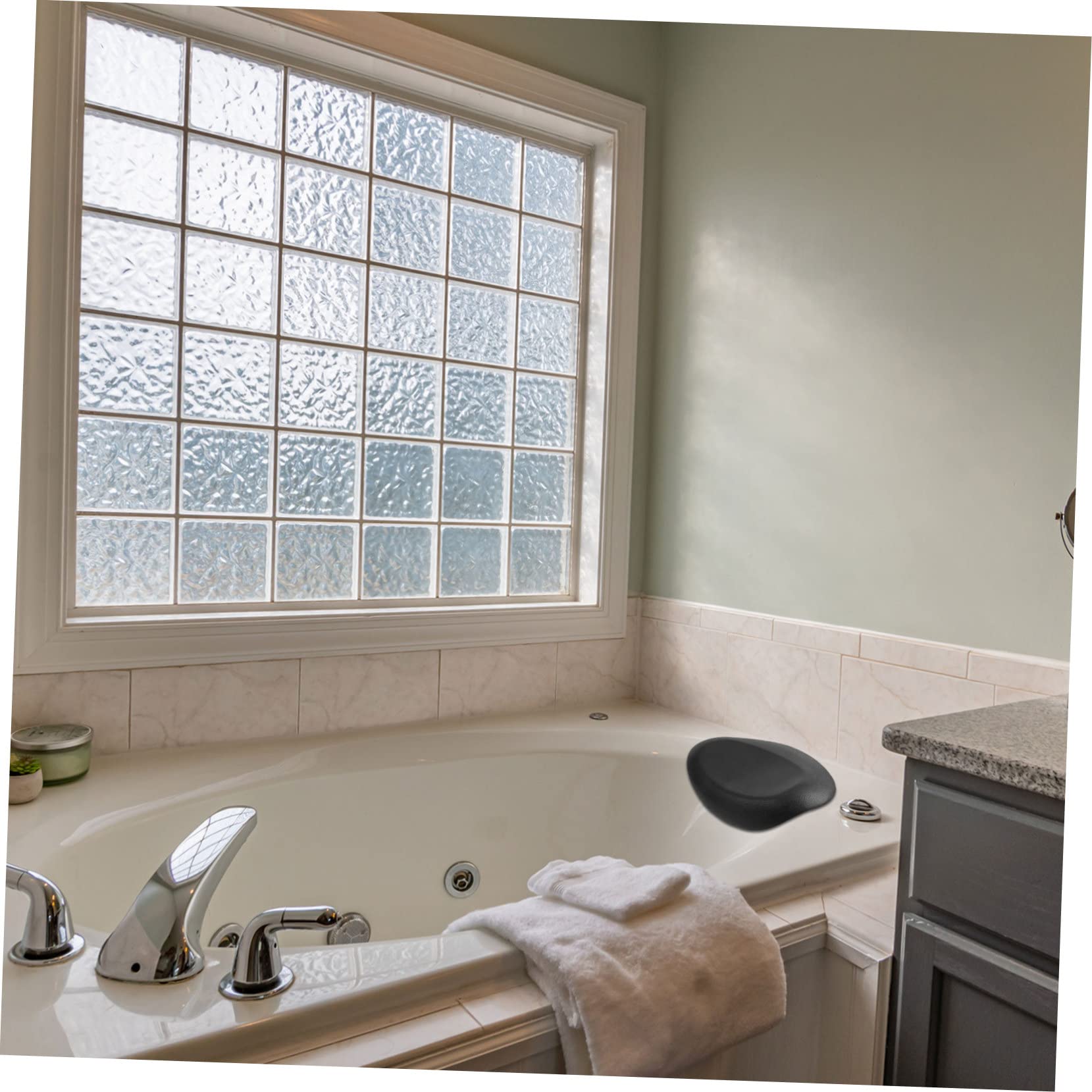 BESTYASH Cuscino Bagno con Ventose Antiscivolo per La Materiale e Adattabile Vasche e Spa Comfort Ogni Occasione