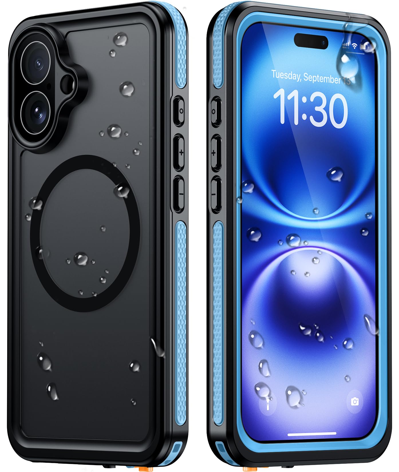 Temdan Designed for iPhone 16 Case Waterproof, Blue