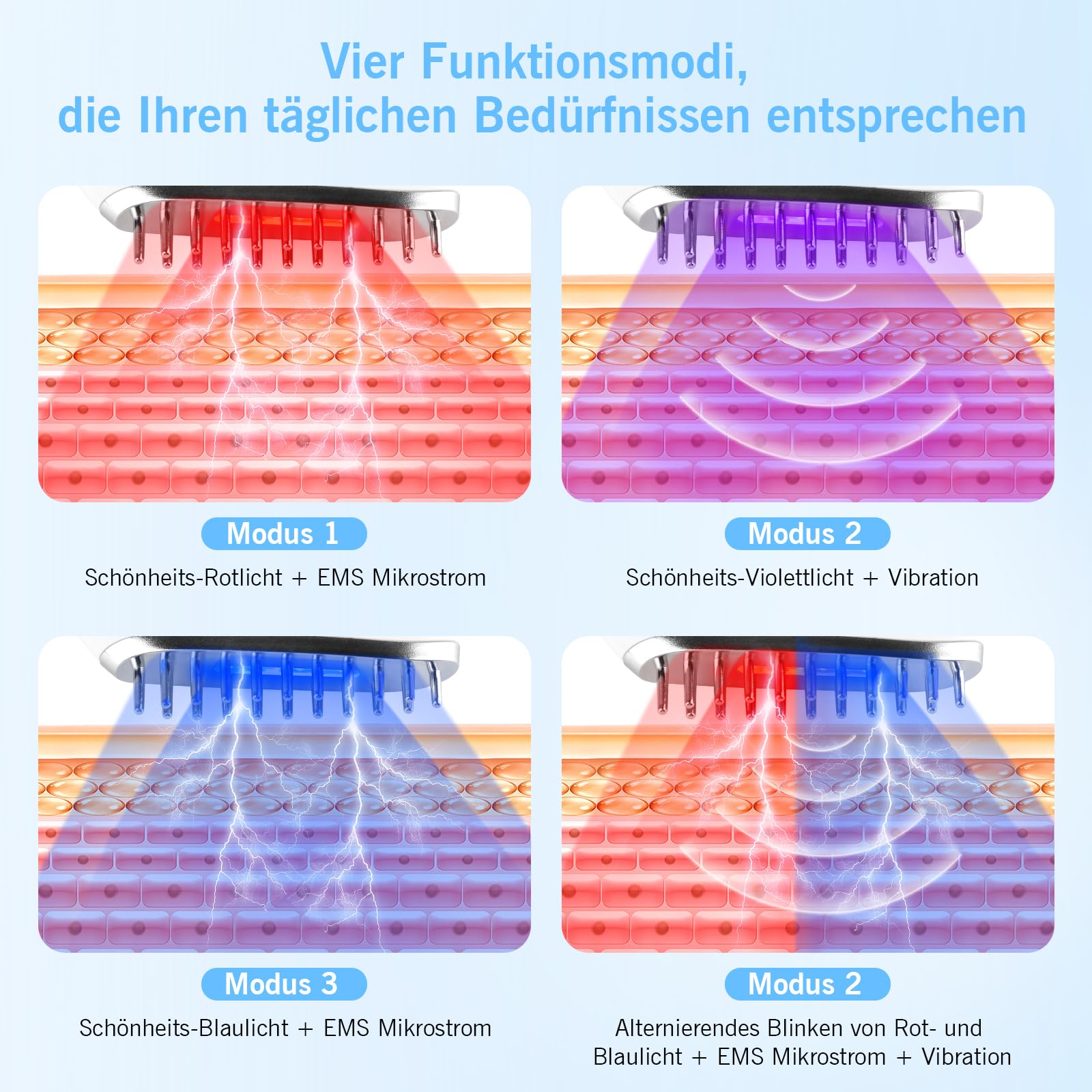 EMS Gua Sha Gesichtsmassagegerät LED Rotlicht Violettlicht Blau Therapie Gesichtsformungswerkzeug