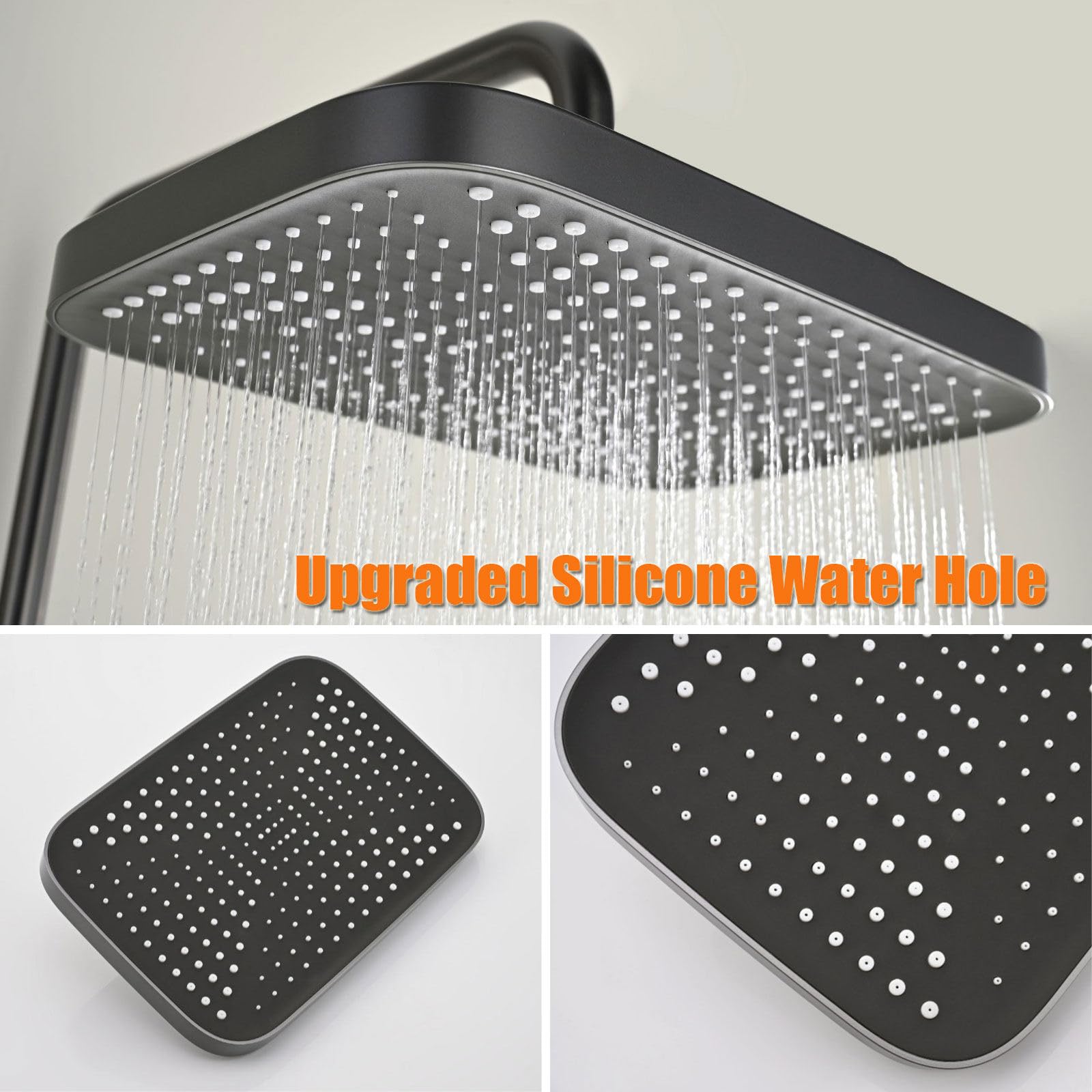 BEITH Shower System, 4 Functions Piano Keys Shower Set, 30x20cm Square