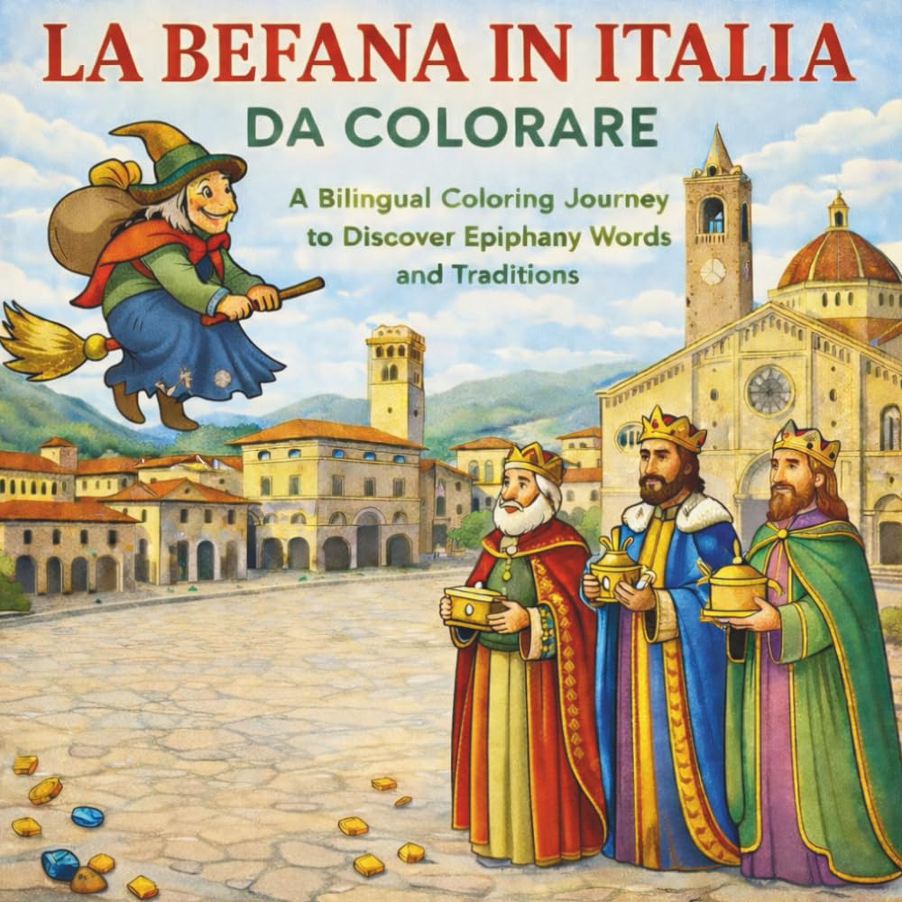 La Befana In Italia Da Colorare: A Bilingual Coloring Journey To Discover Italian Epiphany words and Traditions