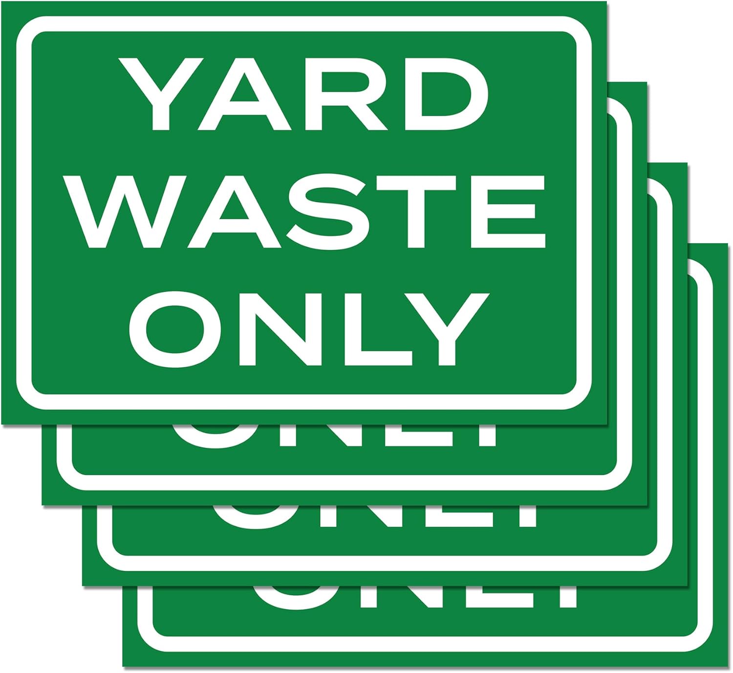 4pcs Yard Waste Stickers for Garbage Cans 10" x 7