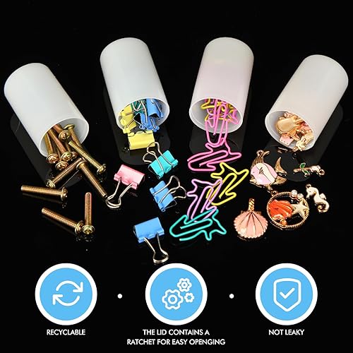 Miniatura 5 de JOVITEC 200 unidades de contenedores de película de plástico blanco de 1.378 in vacíos para carrete de cámara, contenedores de almacenamiento con