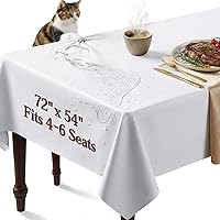 SFLJSJW Vinyl Table Protector Pad 72x54 - Heat Resistant up to 248°F, Waterproof Scratch Proof Table Cover with Non-Slip Flannel Backing
