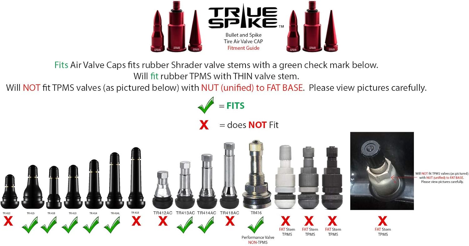 TRUE SPIKE 4 pc NEOCHROME Bullet Tire Air Valve Stem CAPS Cover in Heavy Gauge CNC Machined Billet Aluminum Short Compatible with Passenger Cars Autos Automobiles