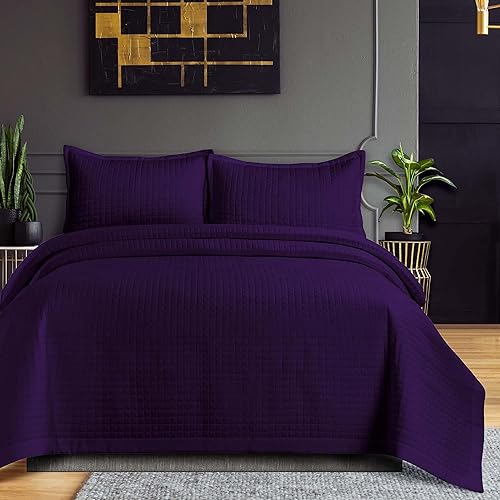 Miniatura 22 de Tribeca Living Juego de edredón tamaño Queen de gran tamaño, juego de ropa de cama suave de 3 piezas, incluye una colcha y dos fundas de almohada