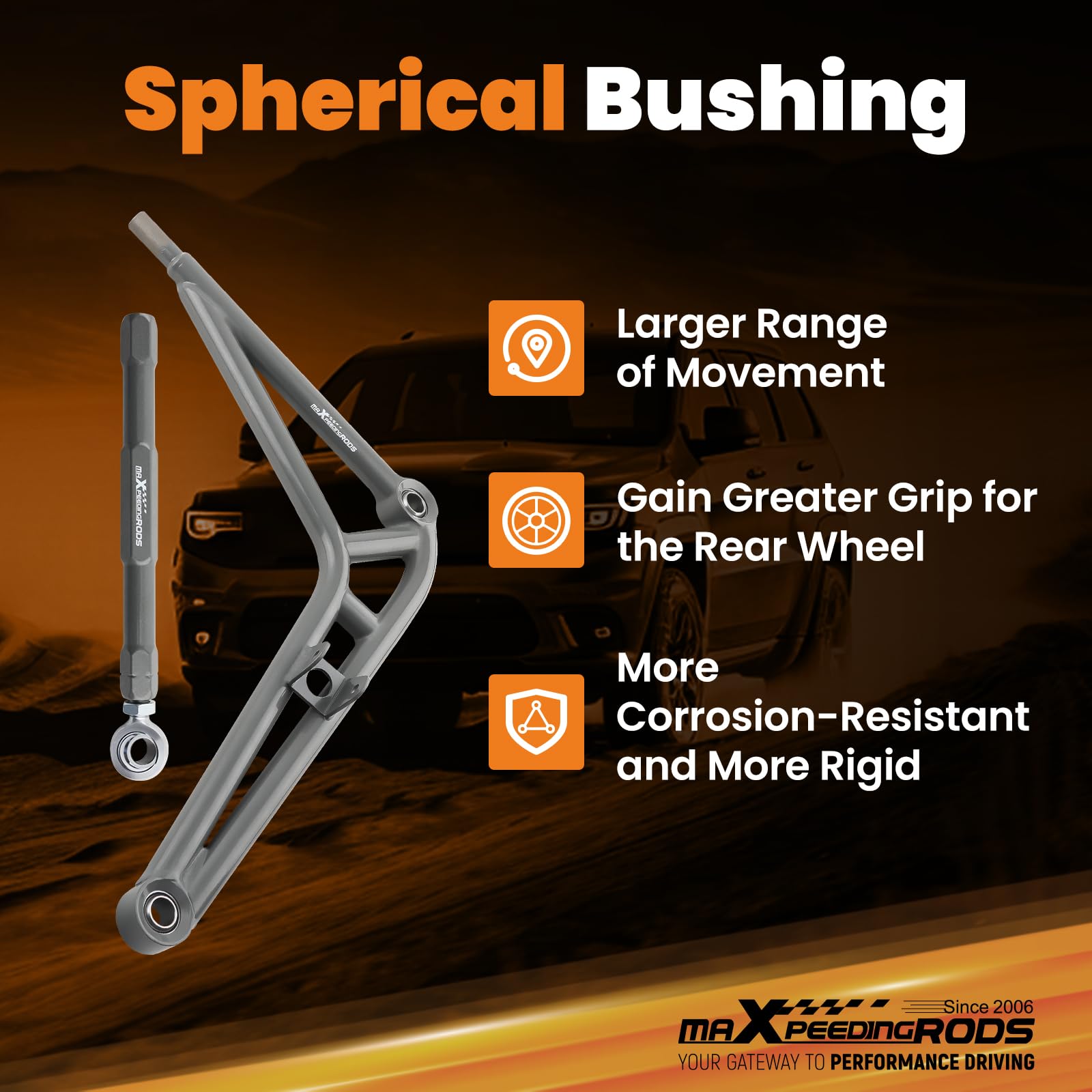 maXpeedingrods Bras de suspension inférieurs avec roulements à billes, grand angle, pour BMW Série 3 E46 1999-2005, tous modèles, rotules réglables, silentblocs de bras de suspension inférieurs
