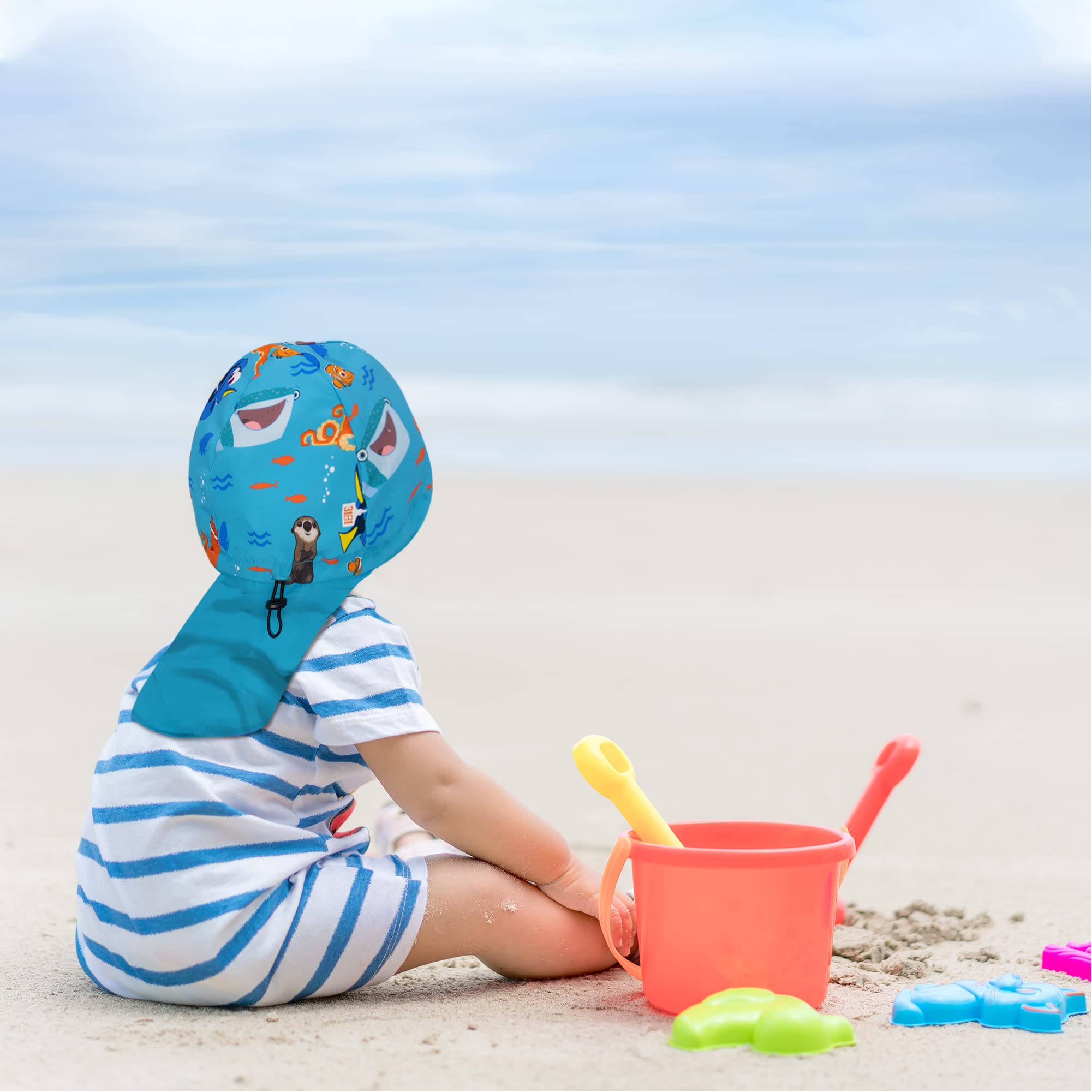 Disney Toddler Swim Hat, Reversible Sun Hat for Boys, Toddler Hat for Summer Featuring Favorites, Baby Sun Hat