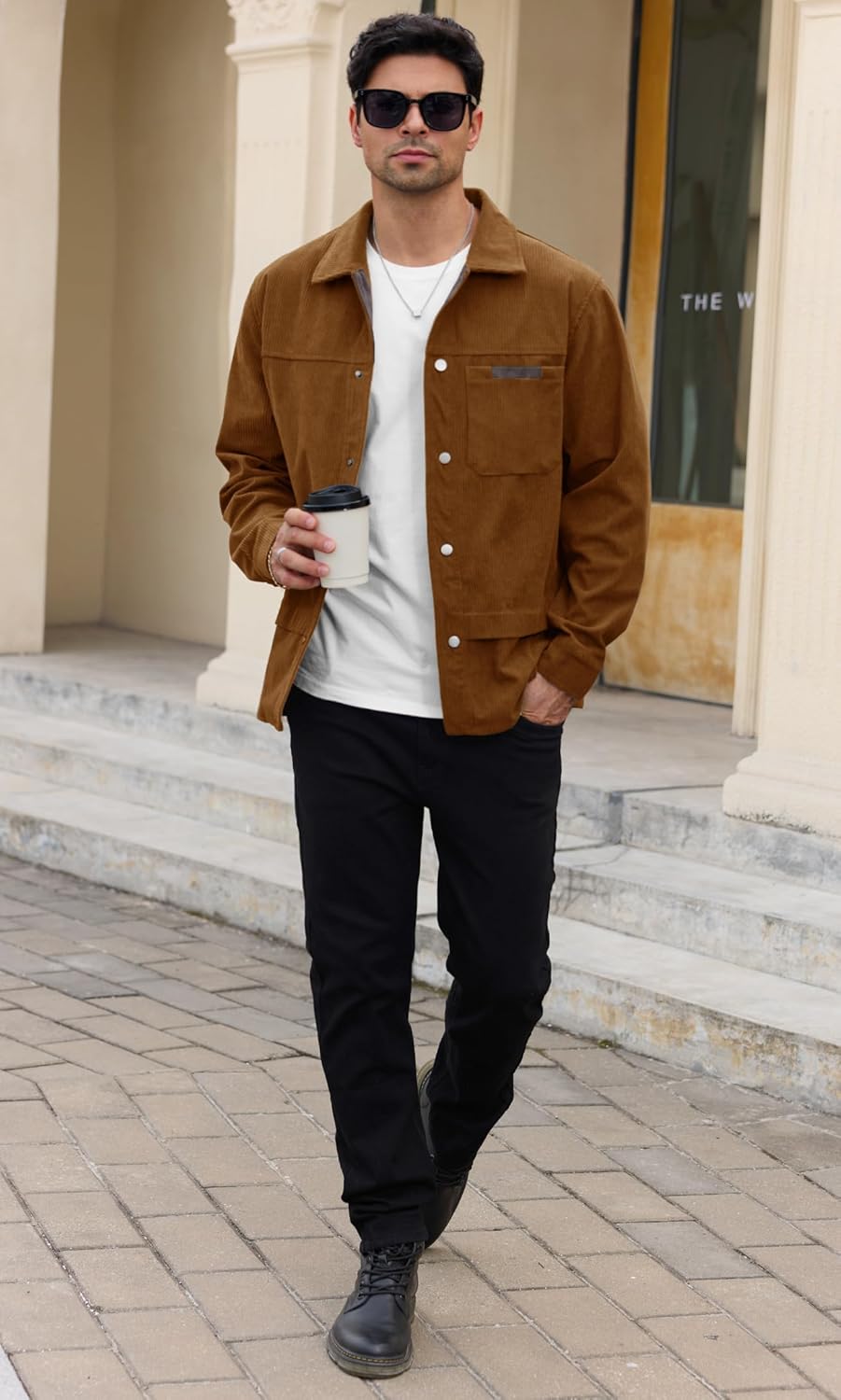 Mens Corduroy Button Jacket Casual Pocket Shirt (S-2XL) - Image 7