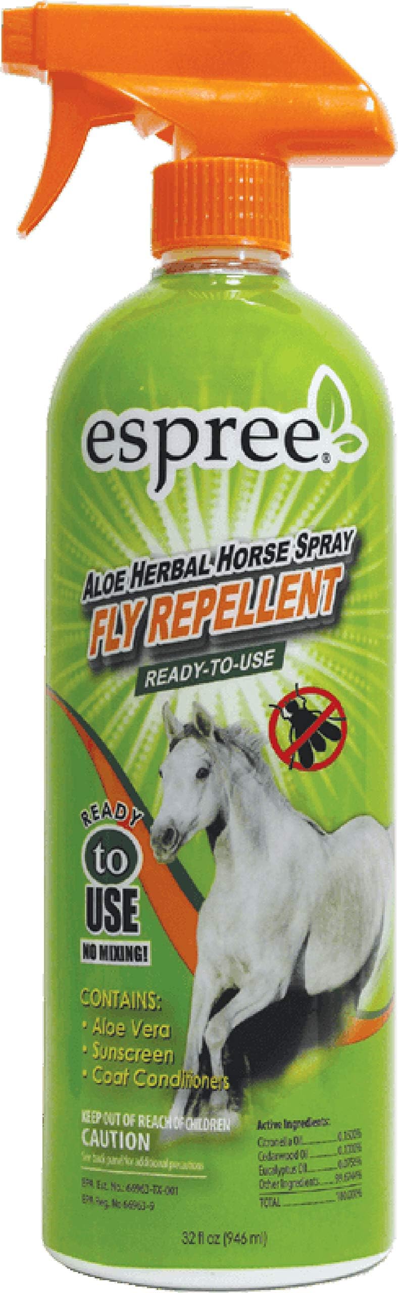 Espree Aloe Herbal Fly Repellent Horse Spray, 32 oz