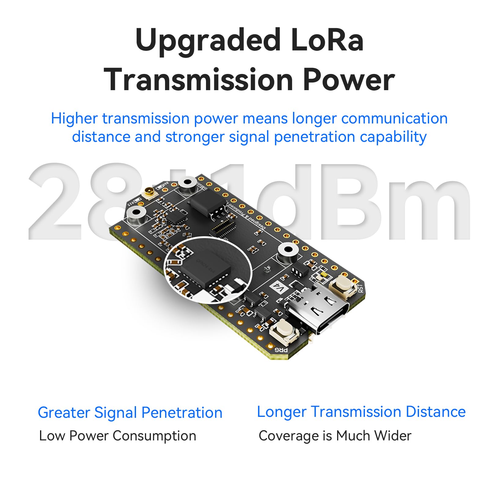 YELUFT Lot de 2 cartes de développement ESP32 LoRa V4 pré-soudées avec module GNSS, batterie de 3000 mAh, Wi-Fi intégré Bluetooth SX1262 868 MHz LoRa, écran OLED 0,96", interface USB-C pour Meshtastic - 4