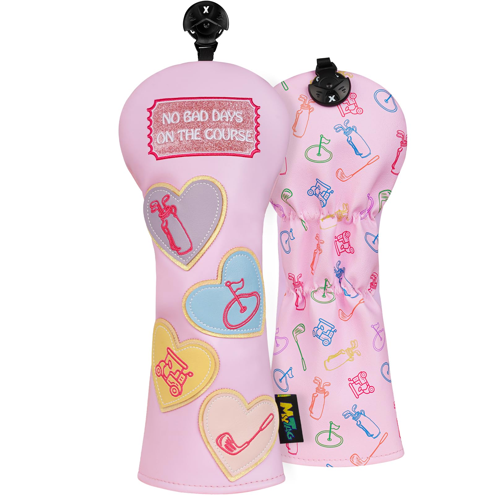 mytag Driver Headcover, No Bad Days On The Course Golf Driver Head Cover for Women Girls (Pink Fariway Headcover) โ image 1