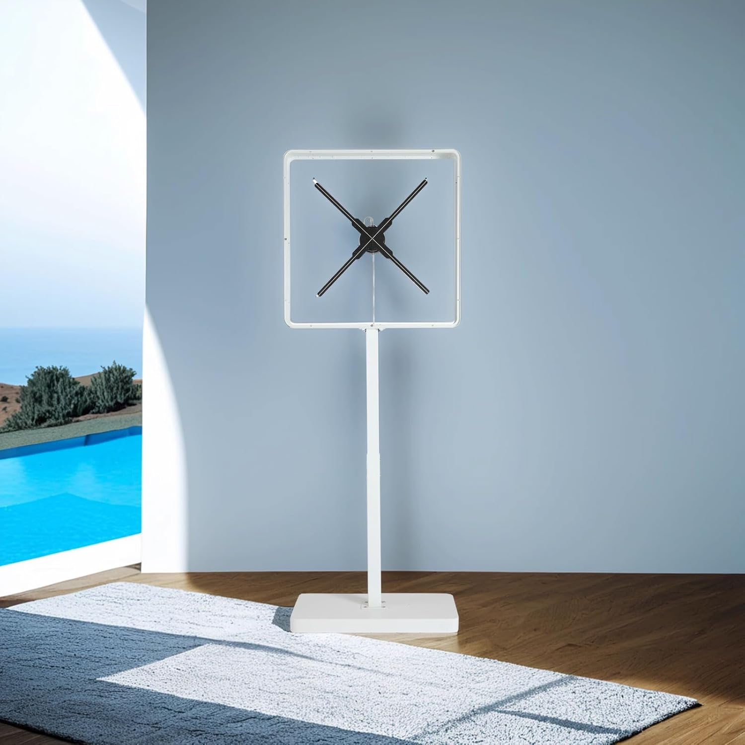 3DHologramFan with Wardrobe,HologramProjector HD LED Resolution Advertising Display with Remote Bluetooth WiFi,1500+ Video Library for Business,Bar,Halloween (58CM Metal Protective Cover)