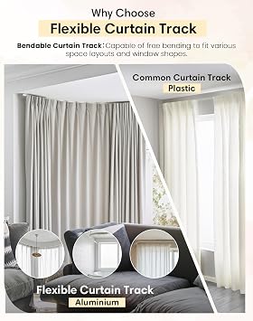 Bendable Curtain Track 3m, White Aluminium Flexible Curtain Rail