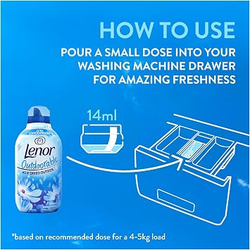 Lenor Outdoorable Fabric Conditioner, 440 Washes, 6.16 L (770 ml x 8), Spring Awakening, Ultra Concentrated, Outside Freshness Even When Drying Inside