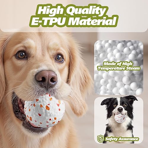 Vista 7 de E-TPU - Pelotas de tenis interactivas alternativas para masticadores agresivos, juguetes masticables indestructibles para la dentición de cachorros