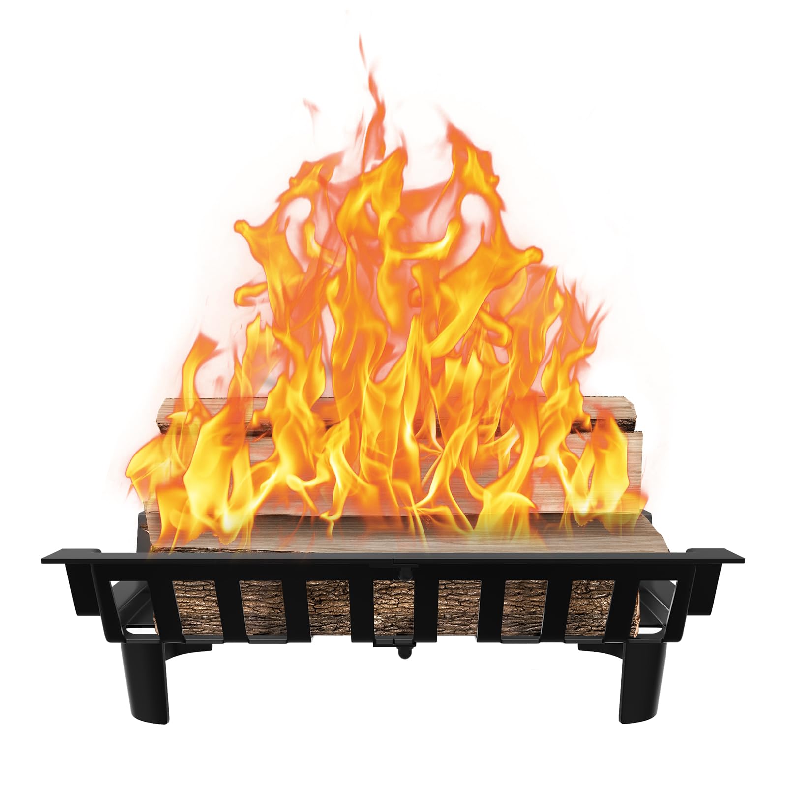 Kaminrost Kaminholz Kaminholzständer 46 x 31 x 13 cm Gusseisen Kaminroste Stabiles feuerrost mit Füßen Metall Feuergitter Kaminholzständer für Innenkamine, Camping im Freien