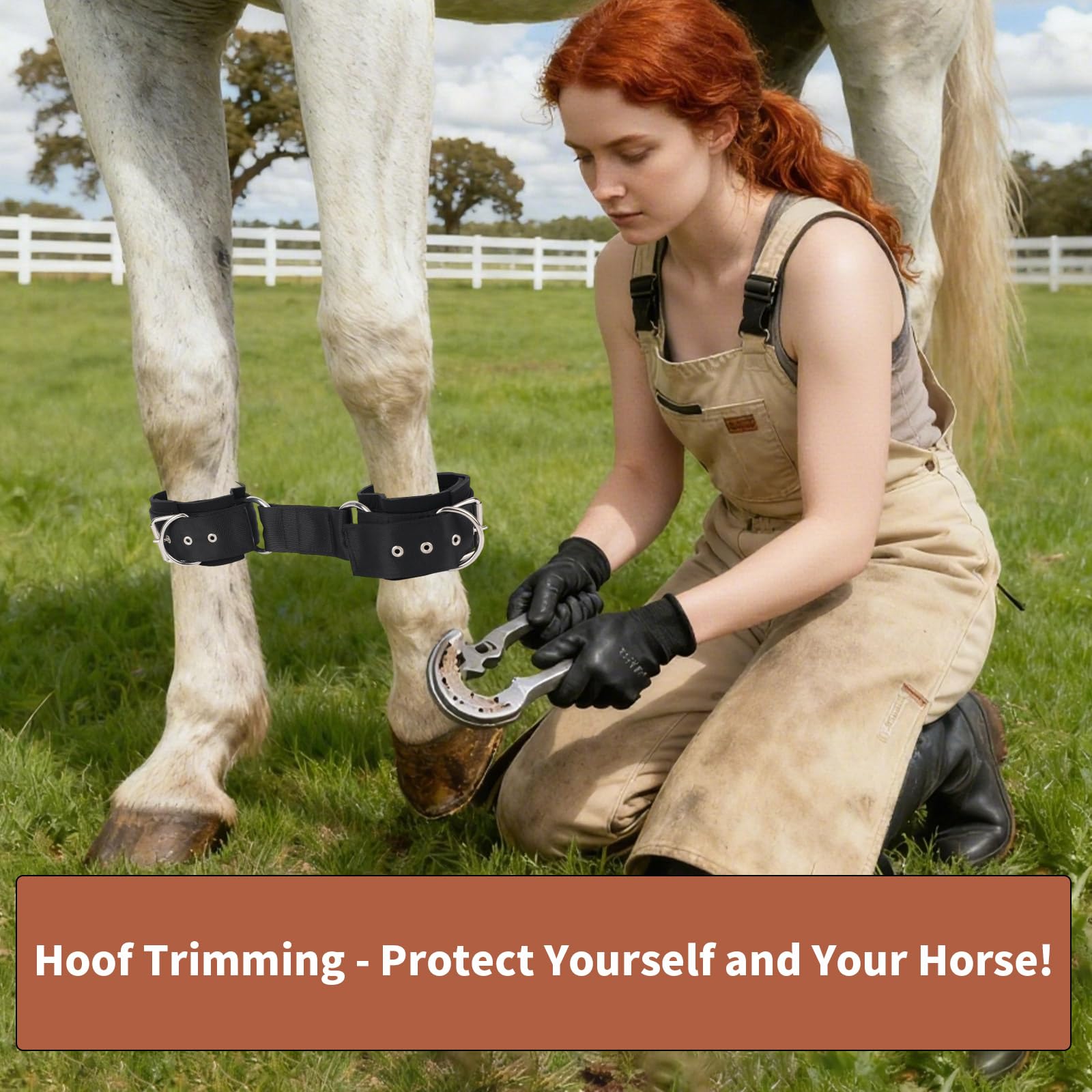 Manguitos de Dos Patas, Correas Ajustables para Caballos Fáciles de Usar Ligeros y Suaves Accesorios para Pastoreo Entrenamiento y Viajes (Negros)