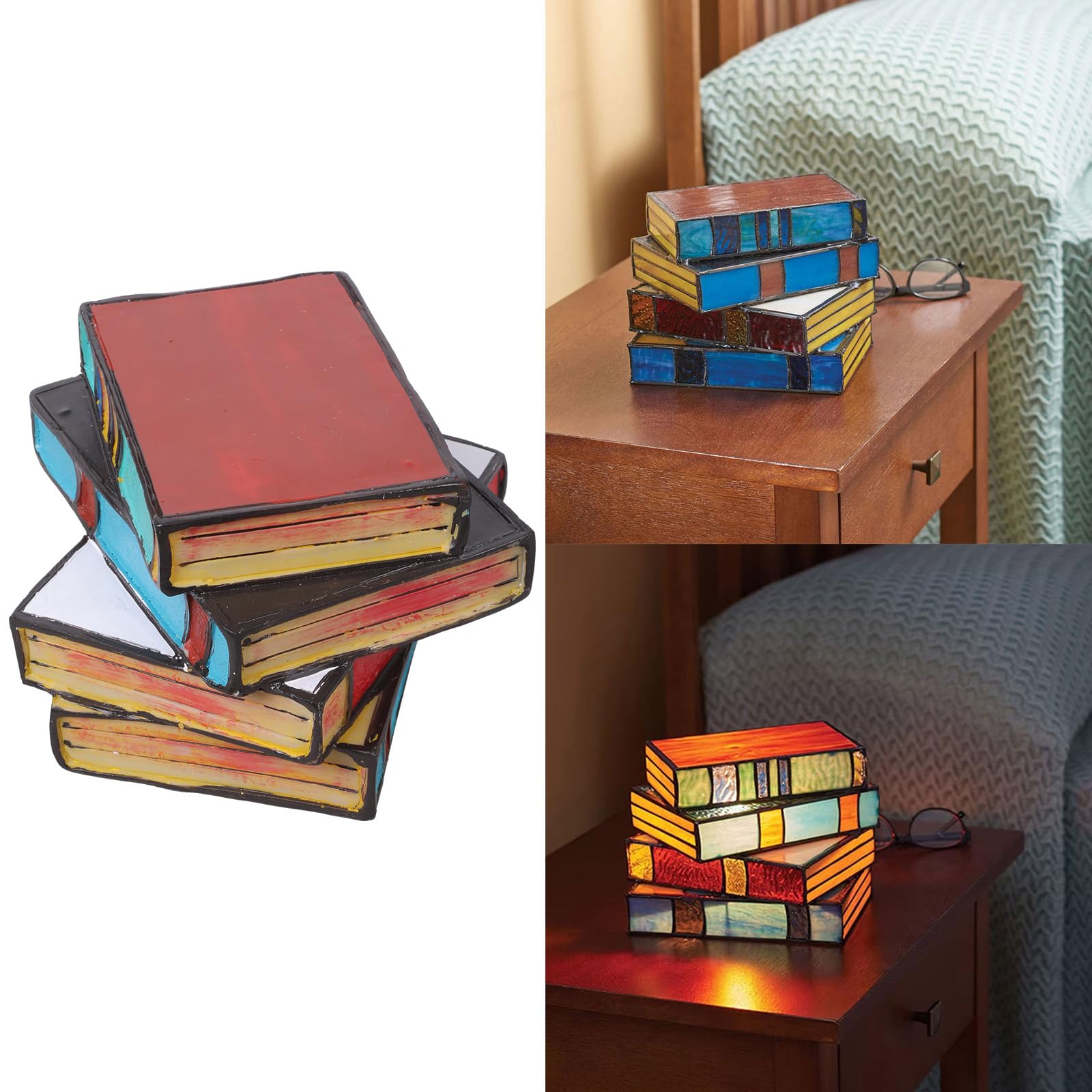Luce del Libro del LED Luci di Lettura di Vetro Colorato Scrivania Elegante Lampada Da Tavolo Per La Lettura Resina Artistica Colorata Luce