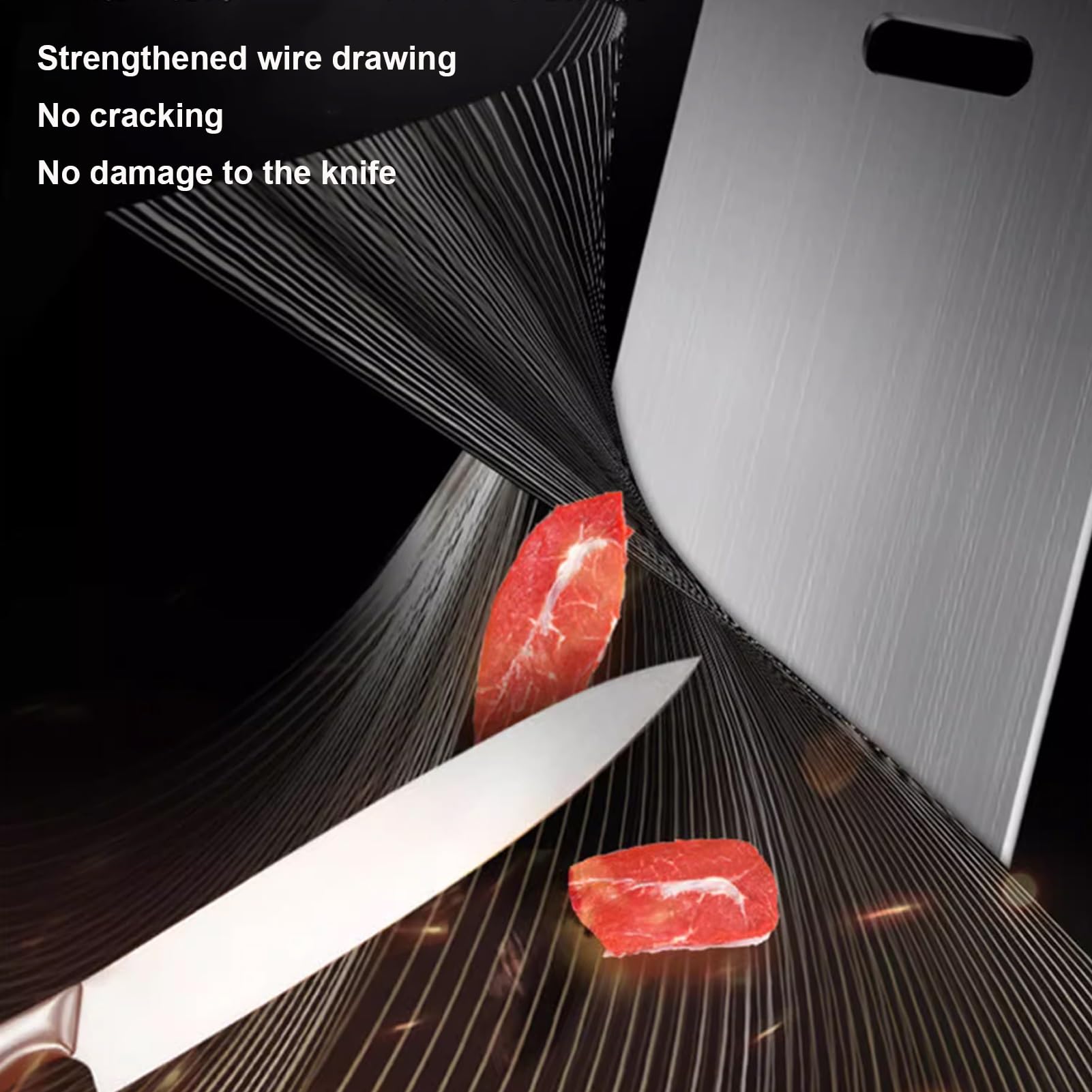 Tagliere in acciaio inox per cucina, grande superficie per preparare pane e carne, vassoio antibatterico facile da pulire