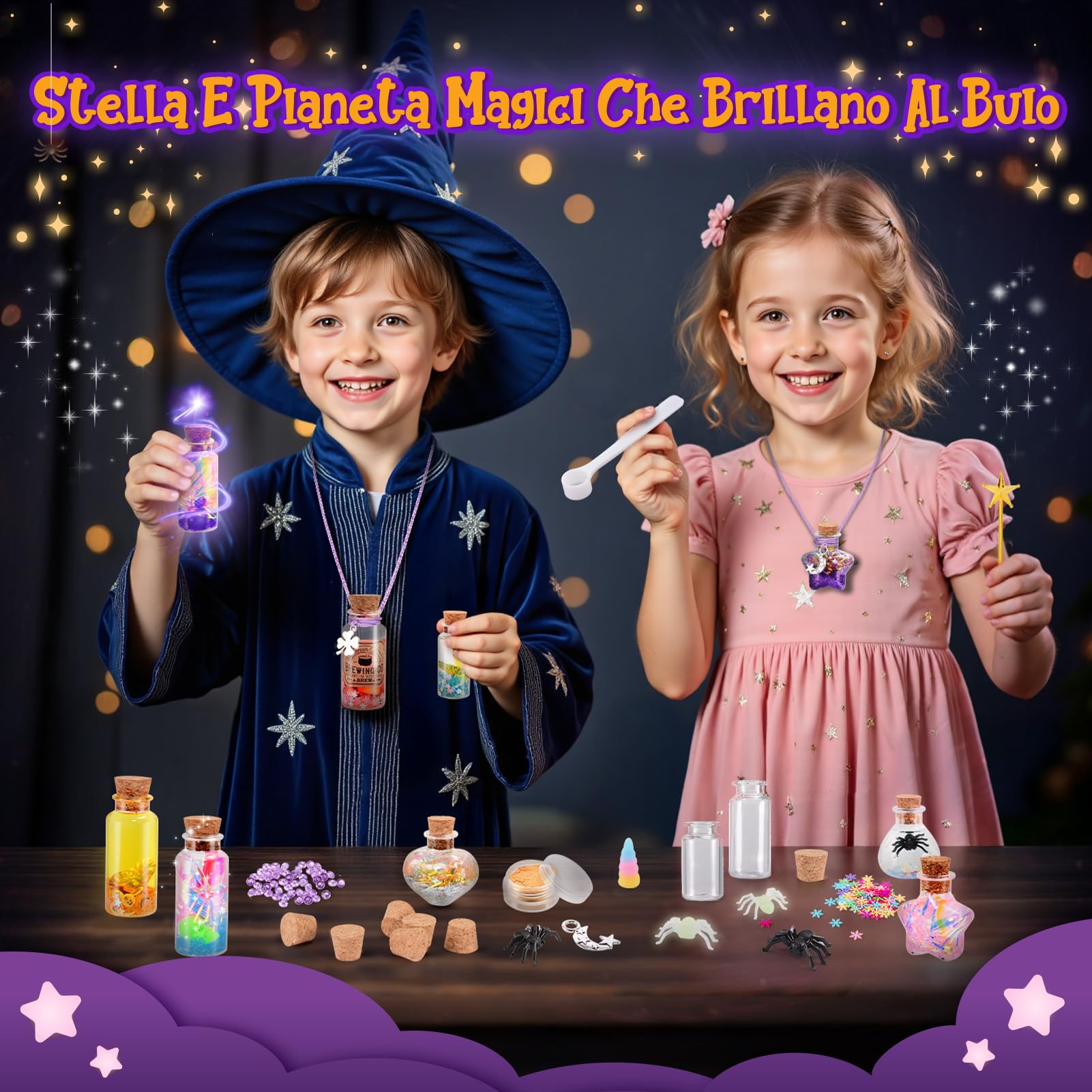 Hapikids Slime Kit Lavoretti Creativi per Bambini, Giochi Bambina 6 7 8 9 10 11 12 Anni Femmina Slime per Bambini Regalo Bimba 6-12 Anni Galaxy Slime Fluffy Pozioni Magiche Bambina Giocattoli