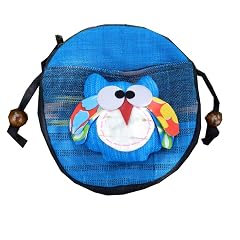 BTP Owl Cell Phone Smart Phone Pouch Coin Purse Digital Camera Bag Swingpack Handwoven Thai Cotton blue