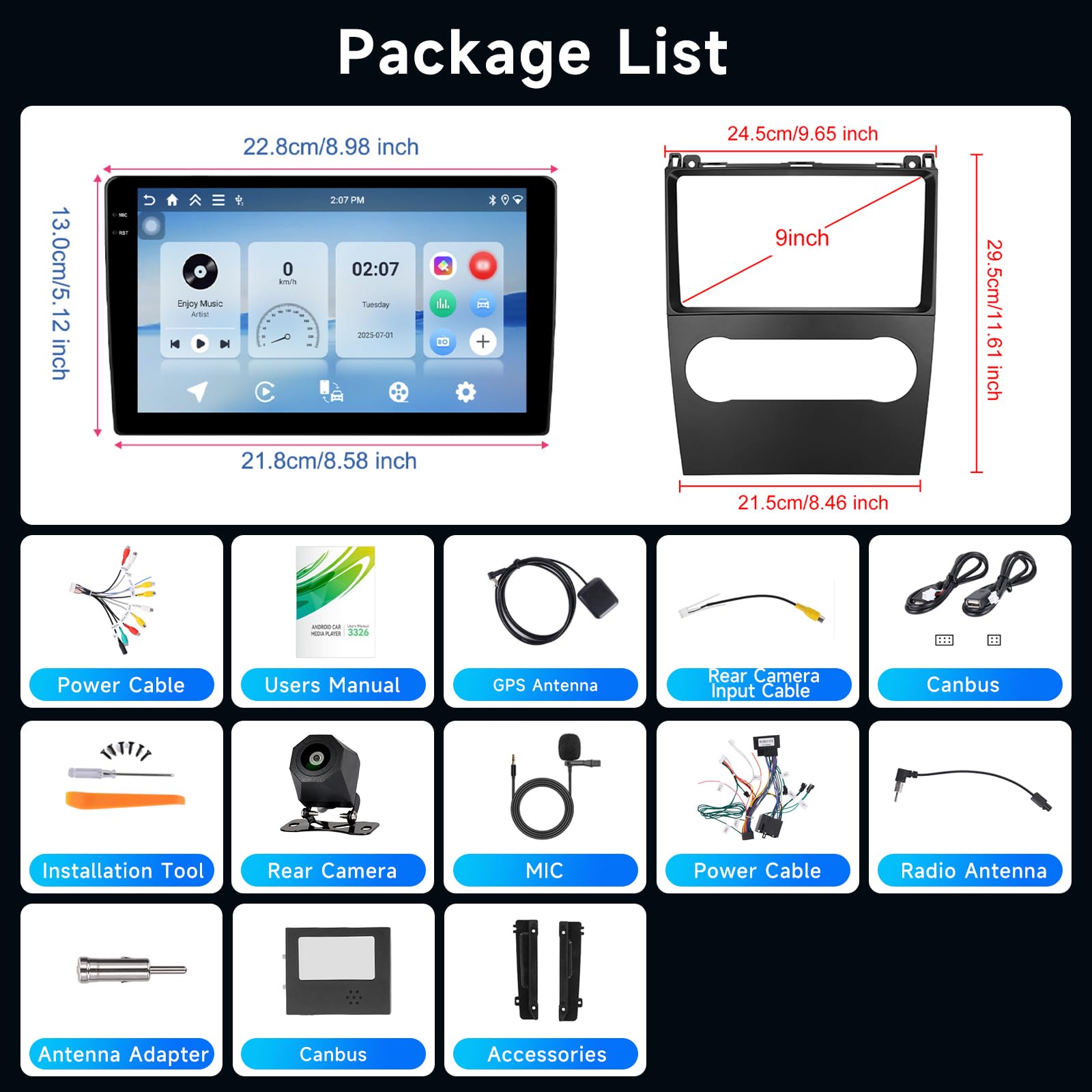 Hodozzy 4G+64G Autoradio für Mercedes Benz A/B-Klasse B200 W169 A160 A180 A200 A220 2008-2012 Android 9 Zoll InCell Touchscreen Navi Carplay Wireless Android Auto, Radio Din Bluetooth WiFi RDS Kamera