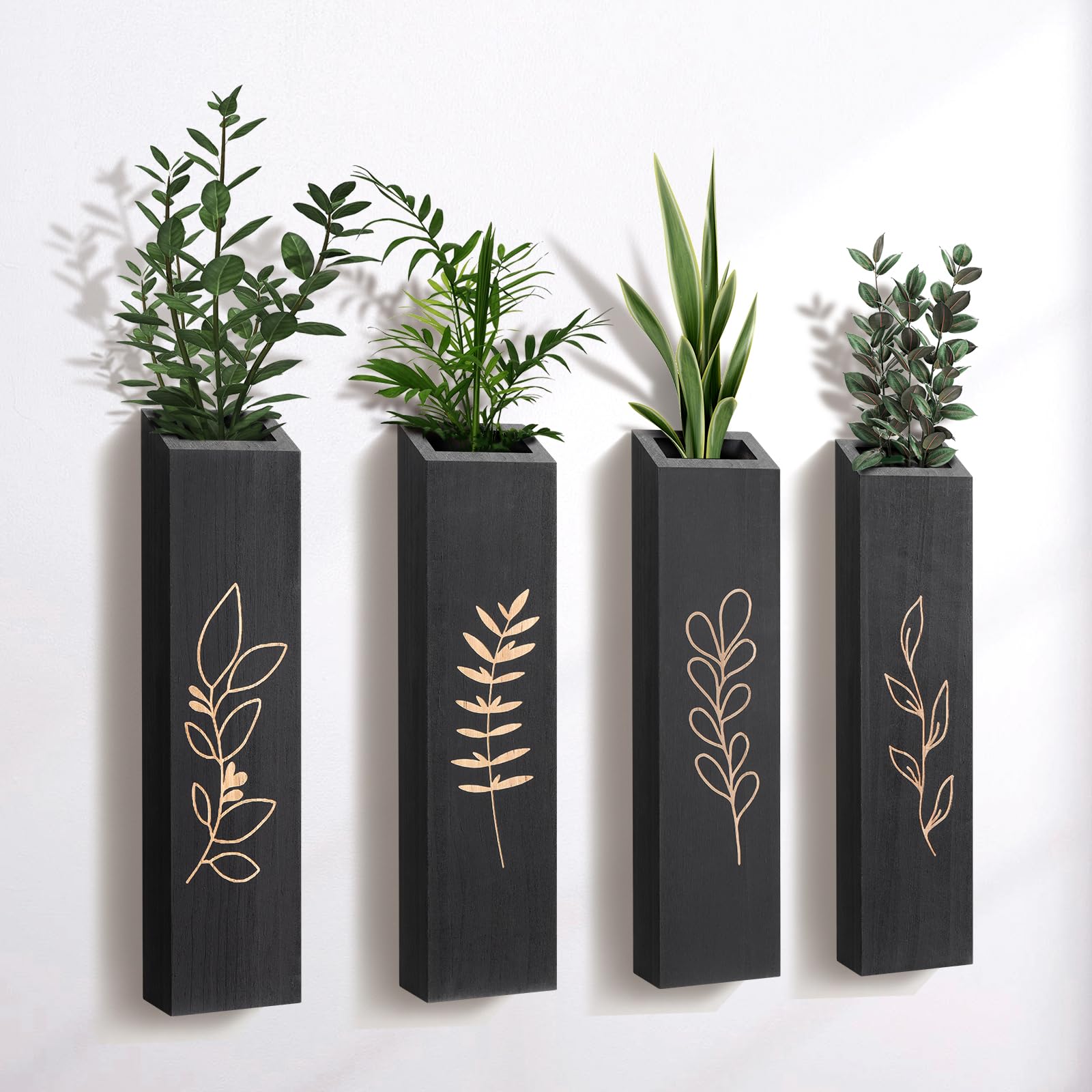 Amazon.com: BOTOP Wood Wall Planter, Farmhouse 4 Pack Indoor