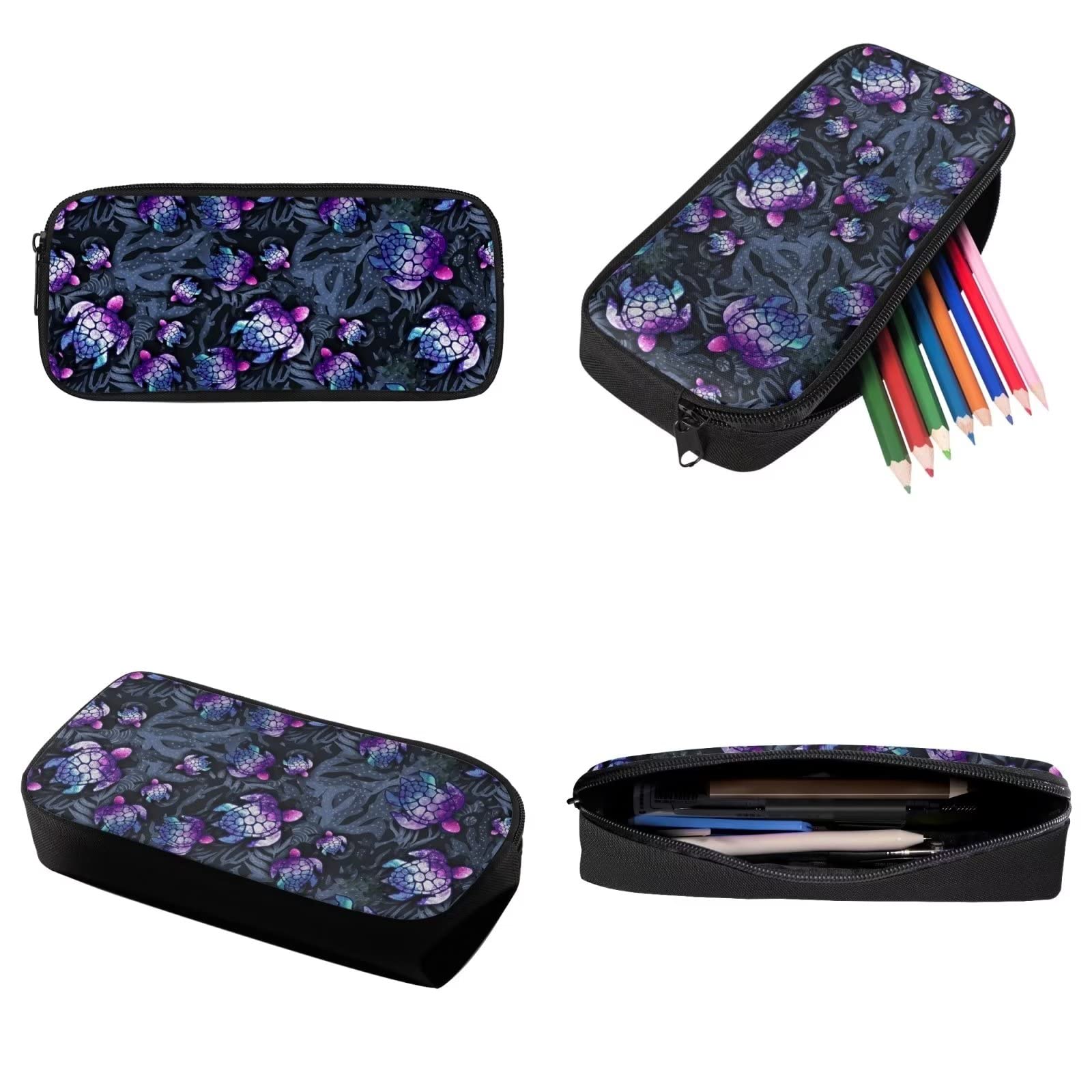 Poceacles Schultasche und Lunchbox-Set für Teenager, Jungen, Grundschule, Büchertasche, Federmäppchen für Grundschulkinder, Meeresschildkröte, Einheitsgröße