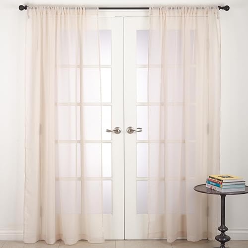 Miniatura 2 de SARO LIFESTYLE Zephyr Collection - Cortina transparente con bolsillo para barra, 54 x 108 pulgadas, color chocolate