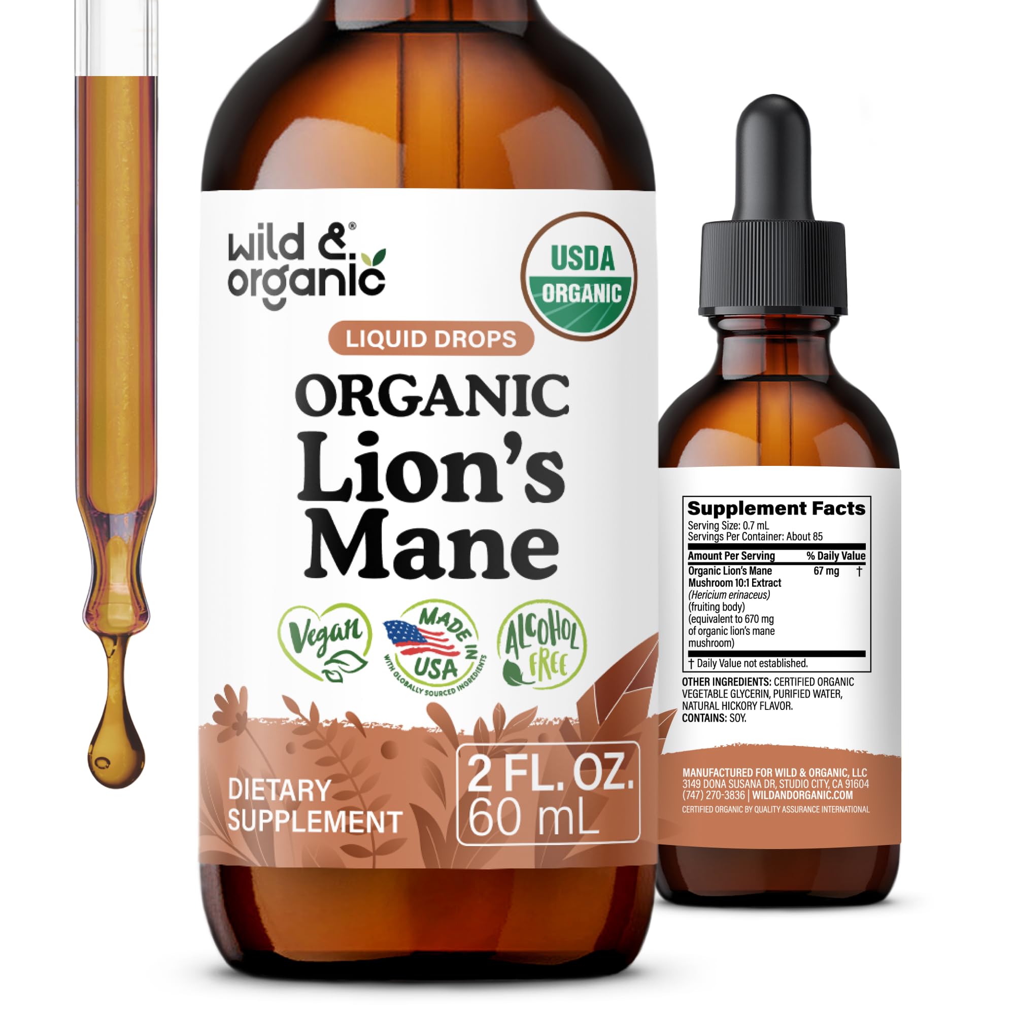 USDA Organic Lions Mane Liquid Drops - Brain & Focus Support - 4 fl oz — Amazon image 10